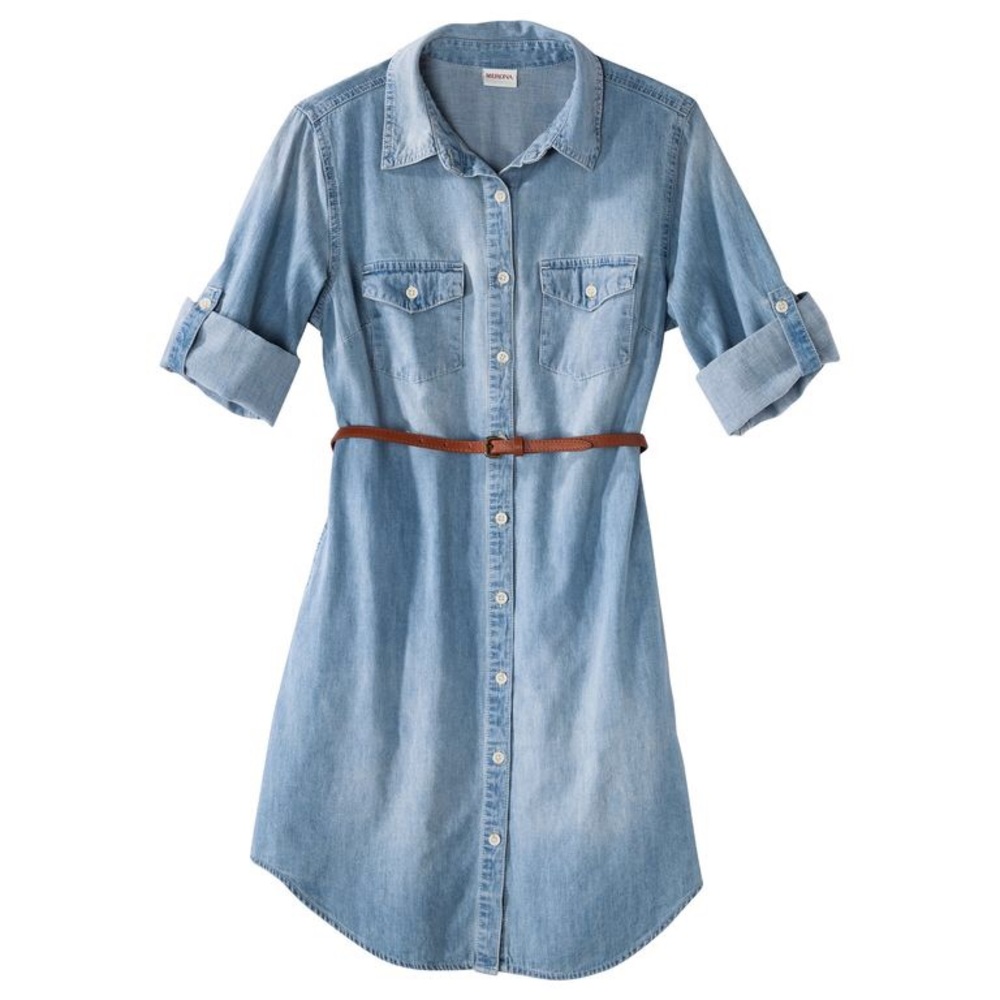 Merona Light Blue Denim Shirt Dress